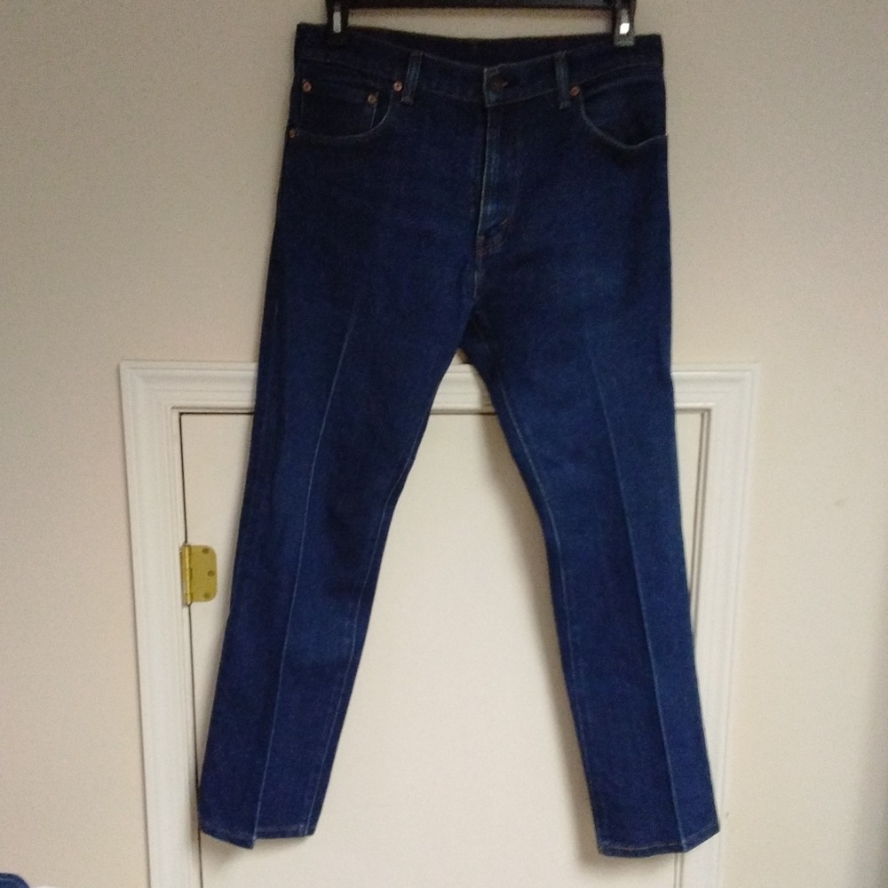 Levi's Men's 517 Blue Dark Wash Denim Bootcut Slim Fit 5-Pocket Jeans 34/30